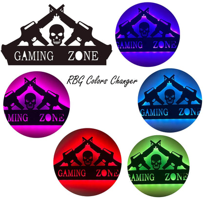 Neon Gaming Zone : Enseigne néon LED en acrylique avec Silhouette personnalisée, plaques murales, cadeau d'anniversaire Cool, lampe d'art nocturne RGB - myledly