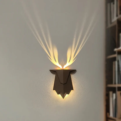 Deer Light : Veilleuse en forme d'ombre de cerf rechargeable, 3 niveaux de luminosité, lampe murale de sommeil, gradation continue, lampe de chevet pour décoration de chambre