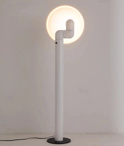 Lampadaire futuriste tubulaire - détail sphères ABS finition chrome poli