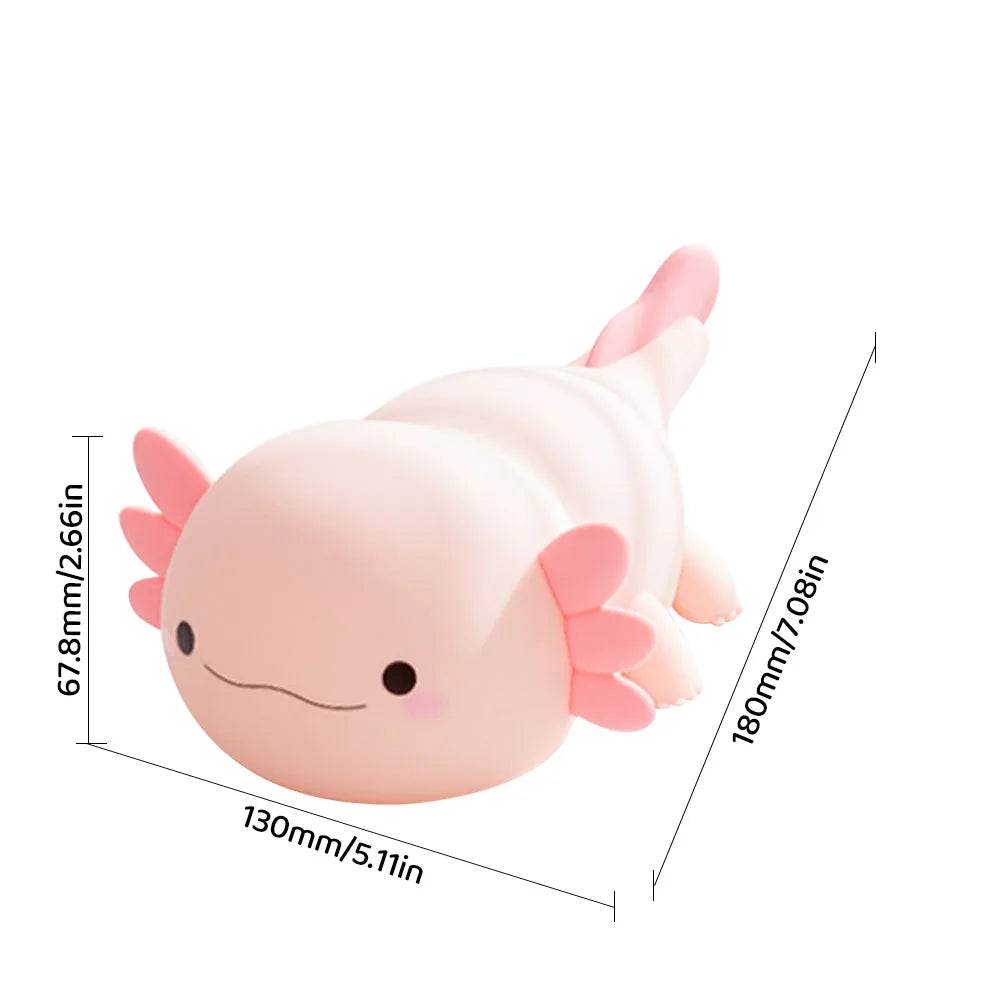 Axolot Led : Lampe de nuit en Silicone, jolie veilleuse à commande tactile, lampe de Table Rechargeable par USB pour bébé et enfant - myledly