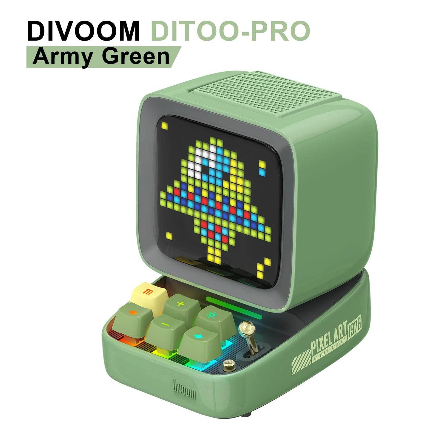 Ditoo Led : Haut-parleur Bluetooth rétro Pixel Art, jeu Portable avec 16x16 LED, écran avant contrôlé par application (rose), panneau d'affichage LED à monter soi-même - myledly