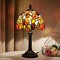 Lampe Tiffany vitrail multicolore vintage - vue principale abat-jour verre teinté