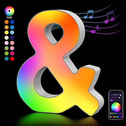 Fivemi Led : Veilleuses Led colorées avec 26 lettres de l'alphabet, application intelligente, bricolage, synchronisation de la musique, signe lumineux, salle de jeu, chambre à coucher, décor de Bar, cadeau - myledly