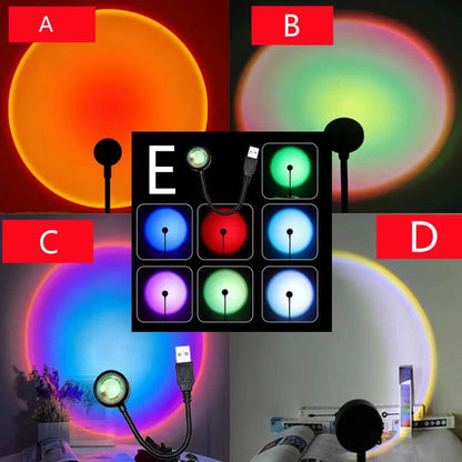 Flexible Led : Led USB coucher de soleil lampe projecteur décor à la maison veilleuse Portable lumière d'ambiance pour salon mur photographie néons - myledly