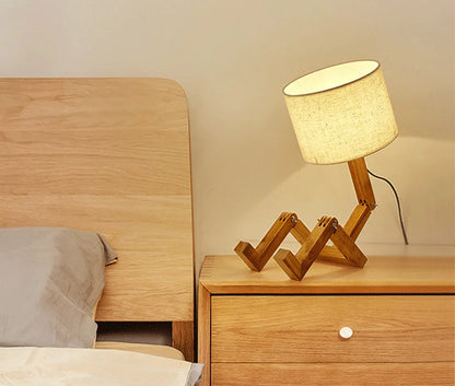 Lampe de bureau avec abat-jour en tissu 