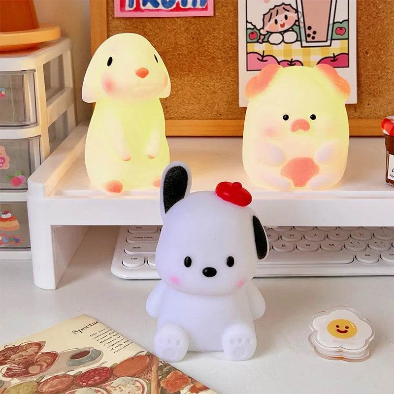 Softy Leds : Veilleuses en silicone chambre décor lumières bouton alimenté par batterie clair de lune dessin animé animaux lampes enfants cadeau lampe décorative - myledly