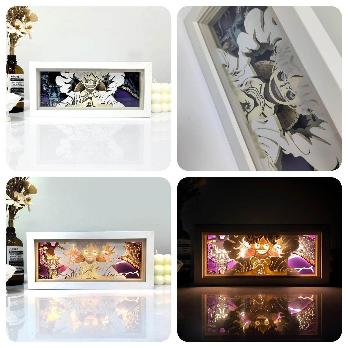 Anime Box : Boîte à lumière à couleur changeante avec télécommande, capteur de découpe de papier animé, lampe d'ombre Led 3D, sculpture, décoration, cadeau - myledly