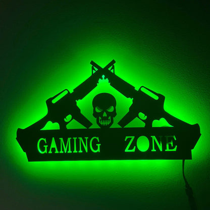Neon Gaming Zone : Enseigne néon LED en acrylique avec Silhouette personnalisée, plaques murales, cadeau d'anniversaire Cool, lampe d'art nocturne RGB - myledly