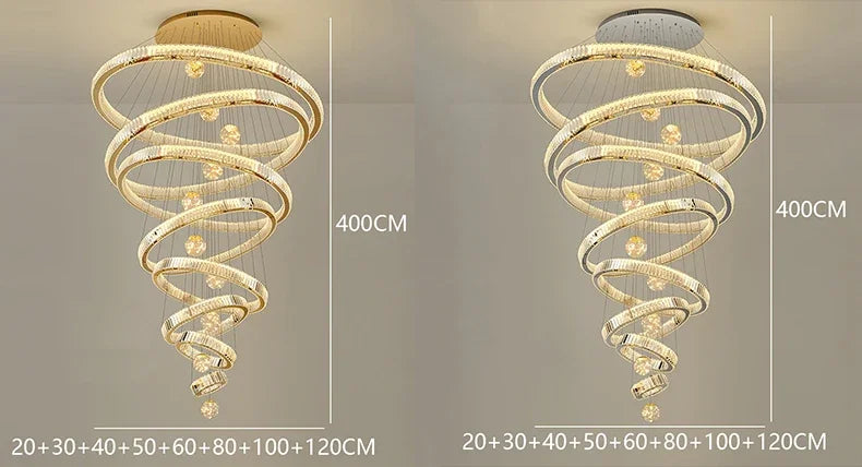 KRISTALLTREPPE Lustre cristal moderne escalier - Suspension duplex architecture luxe