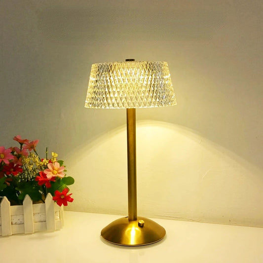 Lampe cristal diamant rechargeable tactile LED