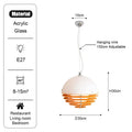 SONNE Suspension acrylique orange Bauhaus