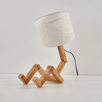 Lampe de bureau en bois naturel