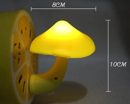 Champiled : Chambre Led veilleuse champignon prise murale lampe ue prise américaine blanc chaud capteur de contrôle de la lumière chambre lumière décoration de la maison - myledly