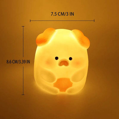 Softy Leds : Veilleuses en silicone chambre décor lumières bouton alimenté par batterie clair de lune dessin animé animaux lampes enfants cadeau lampe décorative - myledly