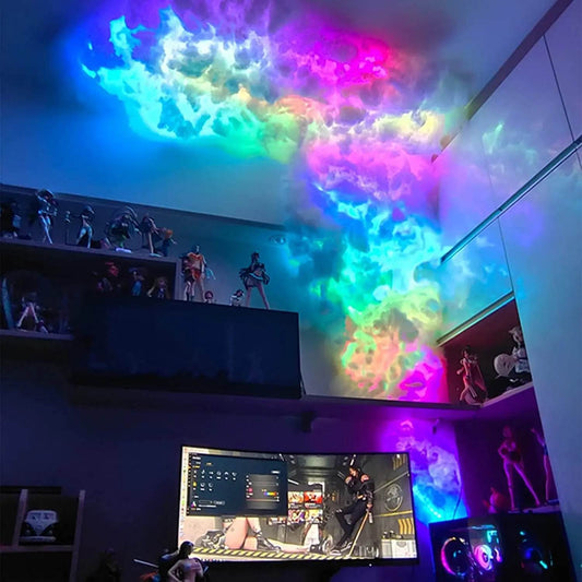 Kit Cloudy : Lampe Led en forme de nuage de tonnerre RGB, bande lumineuse créative en forme de nuage, pour salle de jeu, barre lumineuse murale, atmosphère, fête, Festival, décoration - myledly