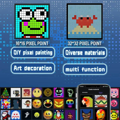 Pixel LED : Pixel affichage veilleuse intelligente APP contrôle écran Programmable bricolage texte Animation cadre Photo veilleuse cadeau décor à la maison - myledly