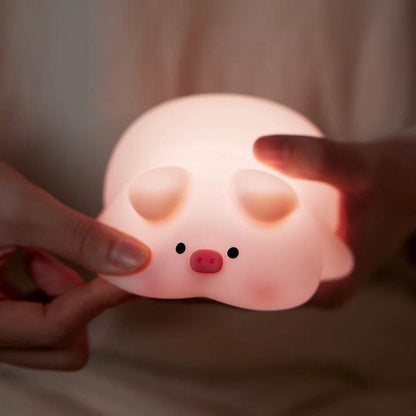 Piggy Led : Veilleuse cochon rose en Silicone, jolie lampe de nuit LED, atmosphère intérieure, décoration de chambre, USB, veilleuse pour enfants, cadeau - myledly