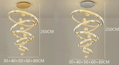 KRISTALLTREPPE Lustre cristal moderne escalier - Suspension duplex architecture luxe