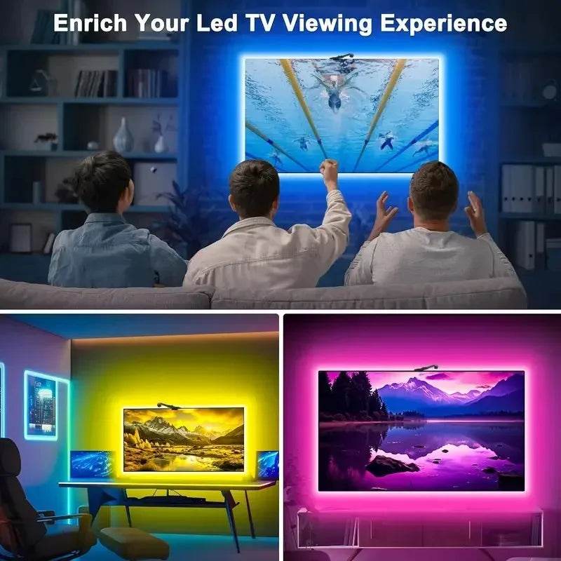 Rétroéclairage LED TV avec capteur de gamme de couleurs AR, bande lumineuse RVB de 12,5 à 16,4 pieds, adaptée aux téléviseurs et moniteurs de 55 à 85 pouces - myledly
