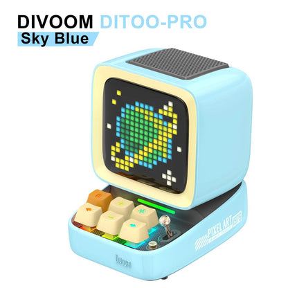 Ditoo Led : Haut-parleur Bluetooth rétro Pixel Art, jeu Portable avec 16x16 LED, écran avant contrôlé par application (rose), panneau d'affichage LED à monter soi-même - myledly