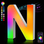 Fivemi Led : Veilleuses Led colorées avec 26 lettres de l'alphabet, application intelligente, bricolage, synchronisation de la musique, signe lumineux, salle de jeu, chambre à coucher, décor de Bar, cadeau - myledly