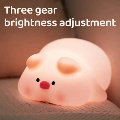 Piggy Led : Veilleuse cochon rose en Silicone, jolie lampe de nuit LED, atmosphère intérieure, décoration de chambre, USB, veilleuse pour enfants, cadeau - myledly