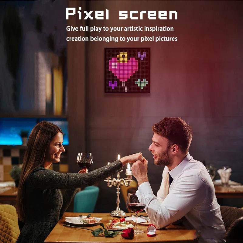 Pixel LED : Pixel affichage veilleuse intelligente APP contrôle écran Programmable bricolage texte Animation cadre Photo veilleuse cadeau décor à la maison - myledly