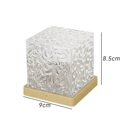 Cube Lamp - Veilleuse dynamique rotative à ondulation de l'eau, tête de lit créative, lumière d'ambiance, romantique, carrée, Projection de ciel étoilé - myledly