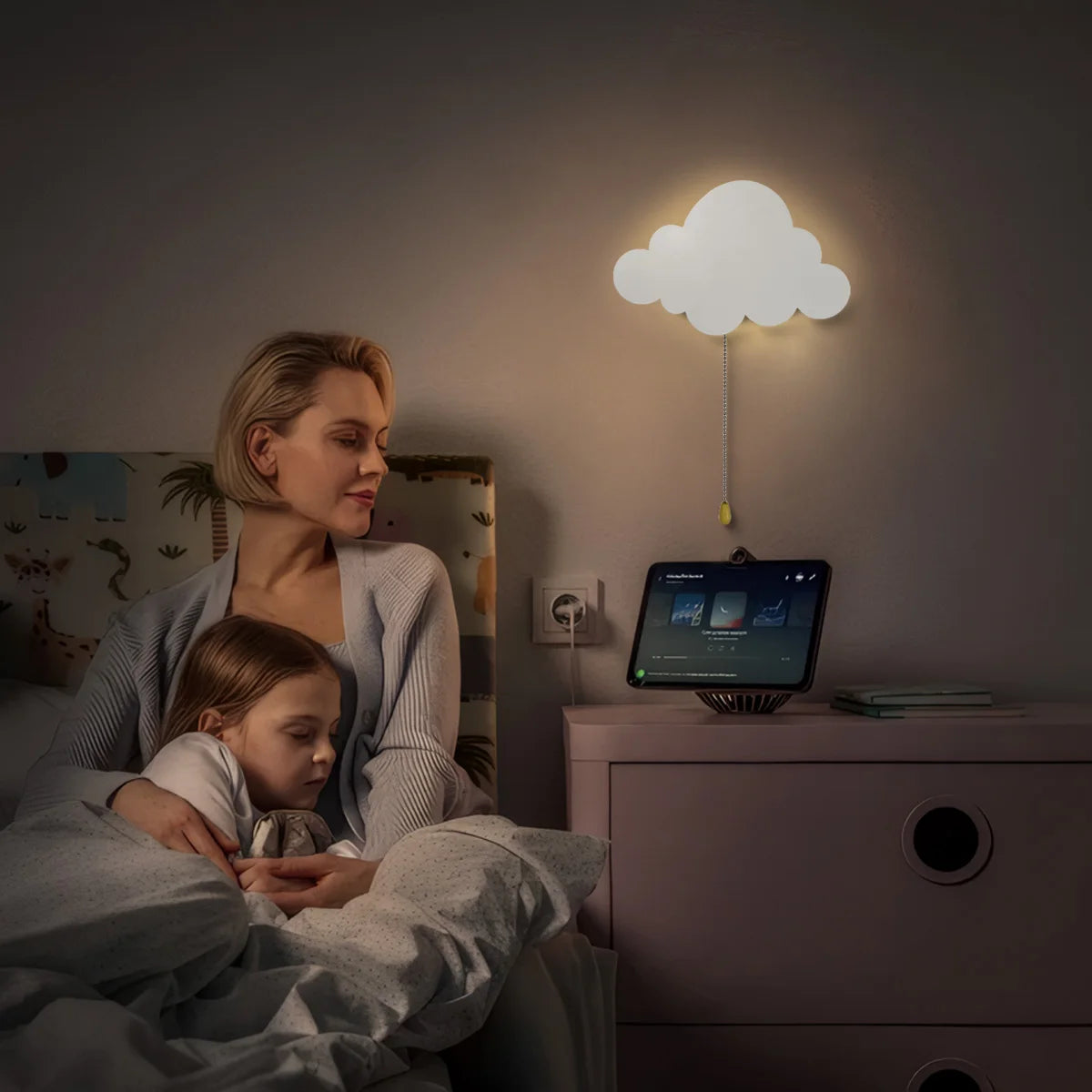 WOLKENLICHT Veilleuse nuage flottant murale - Lampe LED piles chambre enfant