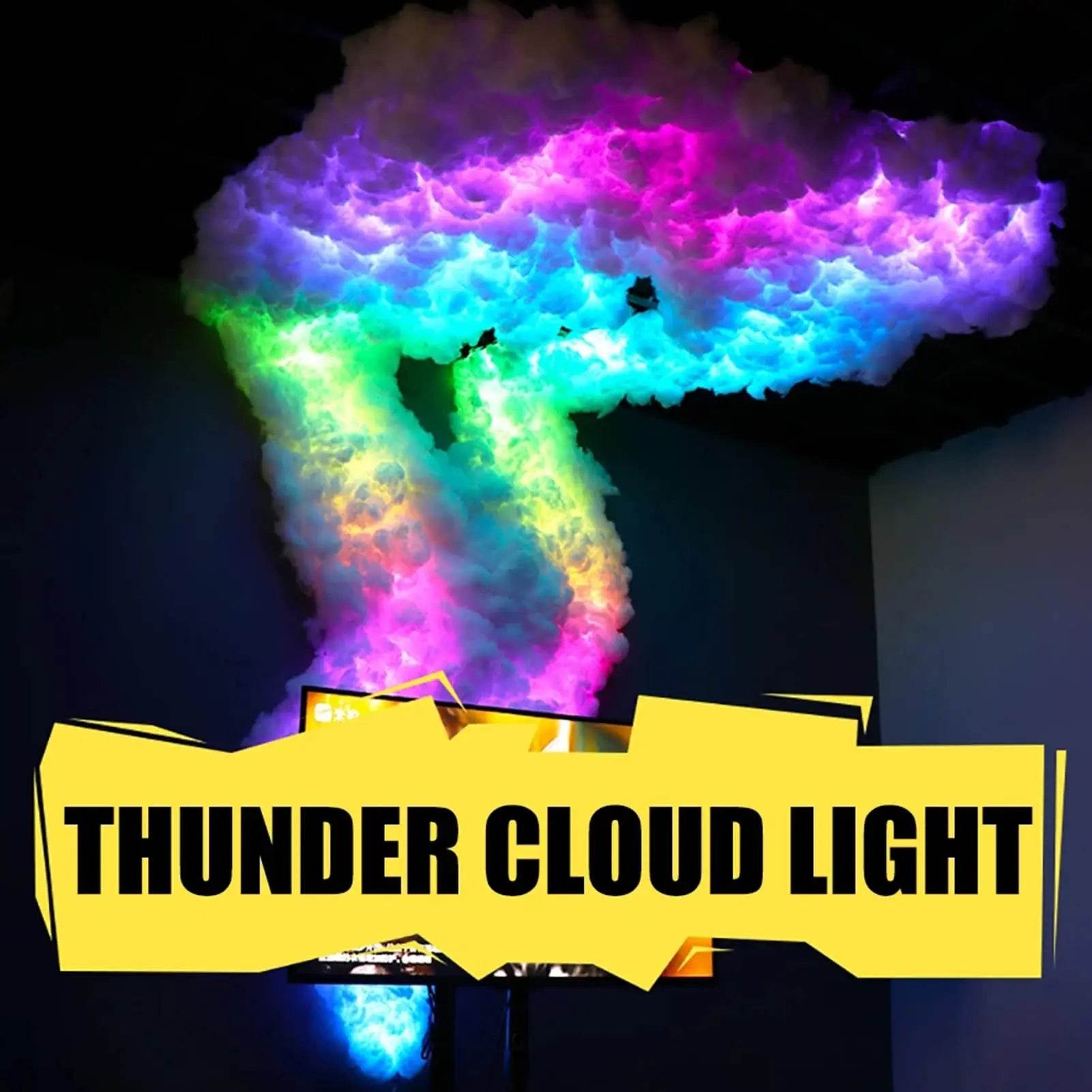 Kit Cloudy : Lampe Led en forme de nuage de tonnerre RGB, bande lumineuse créative en forme de nuage, pour salle de jeu, barre lumineuse murale, atmosphère, fête, Festival, décoration - myledly