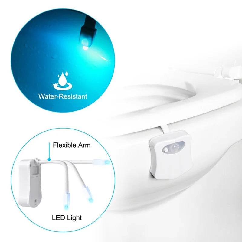 WC Led : ZK30 Smart PIR capteur de mouvement siège de toilette veilleuse 8/16 couleurs rétro-éclairage étanche pour cuvette de toilette lampe à LED WC lumière de toilette - myledly