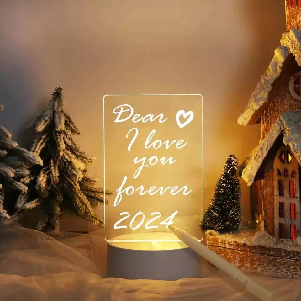 Notepad Led ; Tableau lumineux LED à faire soi-même, tableau à messages lumineux en acrylique avec stylo, effaçable, pour enfants, veilleuse de nuit - myledly
