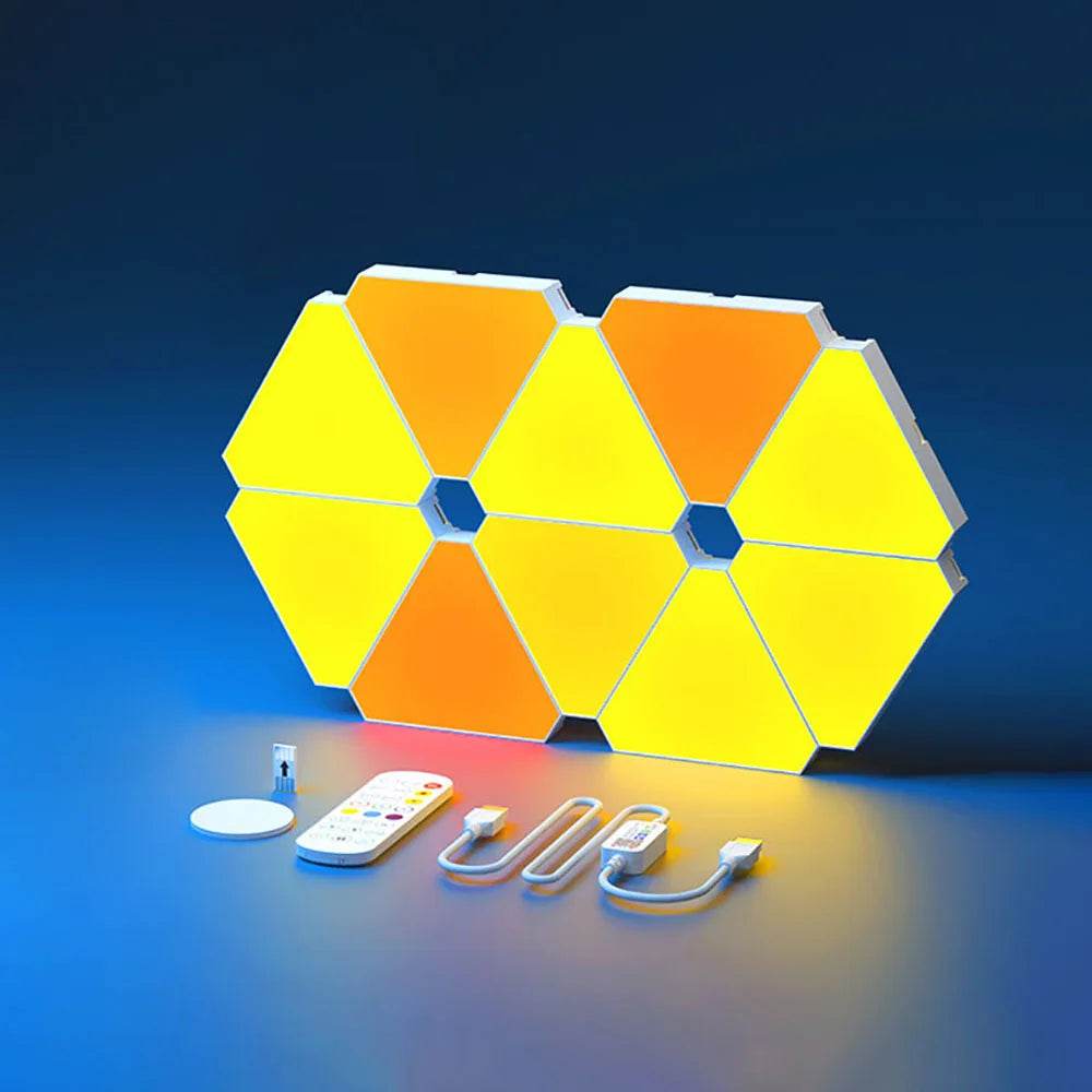 LED Triangle Application Murale USB WIFI Veilleuse RVB Lumière Ambiante Télécommande Intérieure Salle de Jeux Chambre Chevet Lumière Décorative - myledly