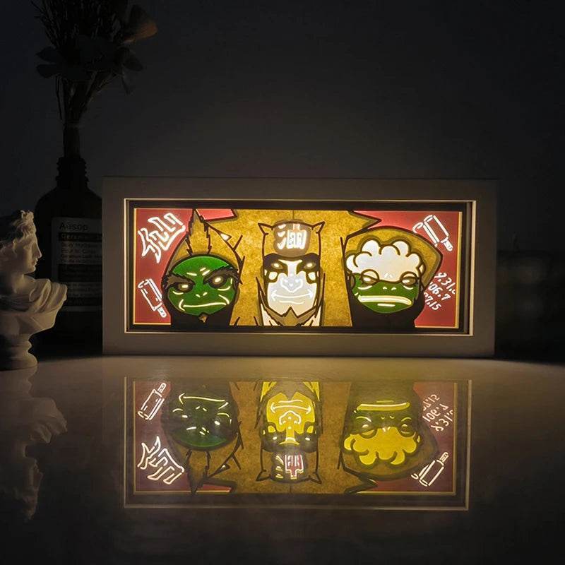 Anime Box : Boîte à lumière à couleur changeante avec télécommande, capteur de découpe de papier animé, lampe d'ombre Led 3D, sculpture, décoration, cadeau - myledly