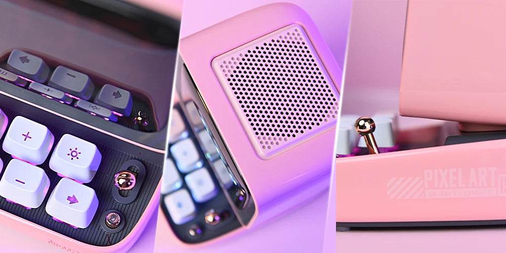 Ditoo Led : Haut-parleur Bluetooth rétro Pixel Art, jeu Portable avec 16x16 LED, écran avant contrôlé par application (rose), panneau d'affichage LED à monter soi-même - myledly