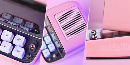 Ditoo Led : Haut-parleur Bluetooth rétro Pixel Art, jeu Portable avec 16x16 LED, écran avant contrôlé par application (rose), panneau d'affichage LED à monter soi-même - myledly