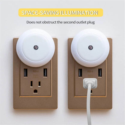 Sensor Led : LED veilleuse intelligente capteur de nuit prise ronde mur lampe de nuit salle de bain maison cuisine couloir escalier chambre veilleuse - myledly