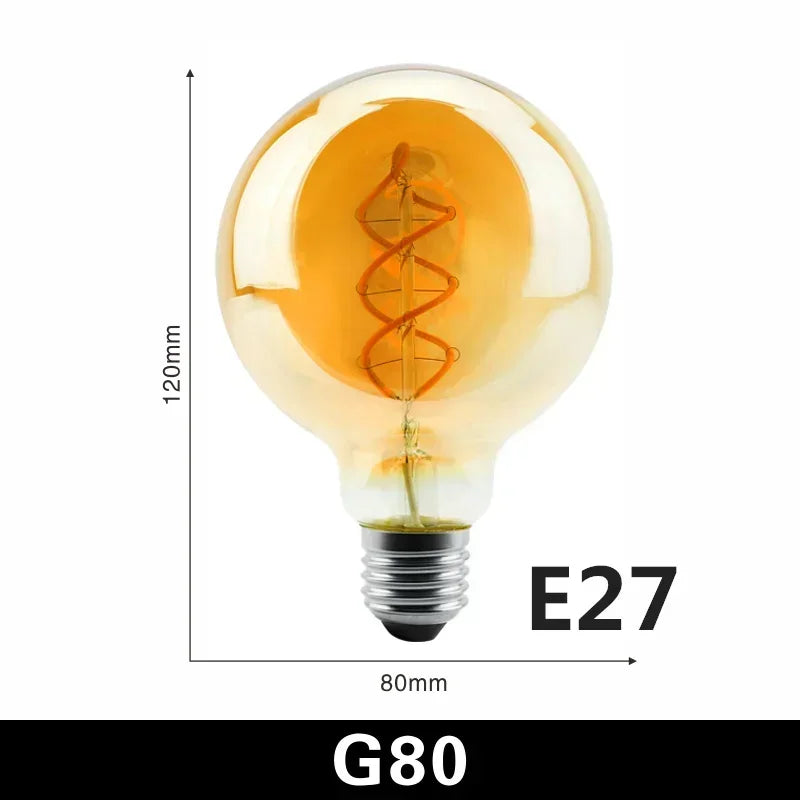 Ampoule Spiralglüh LED filament spirale - ampoule vintage rétro Edison