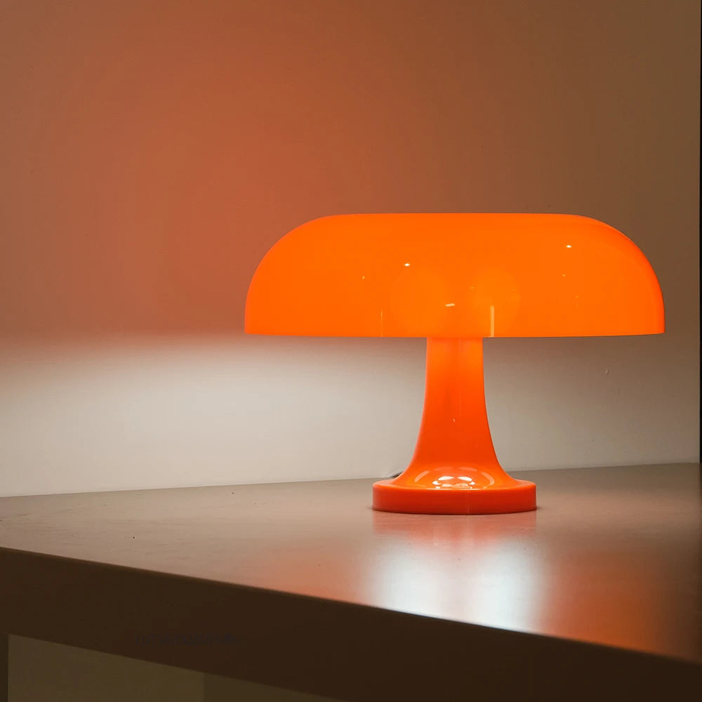 Lampe champignon orange 25cm design - luminaire tendance rechargeable Type-C
