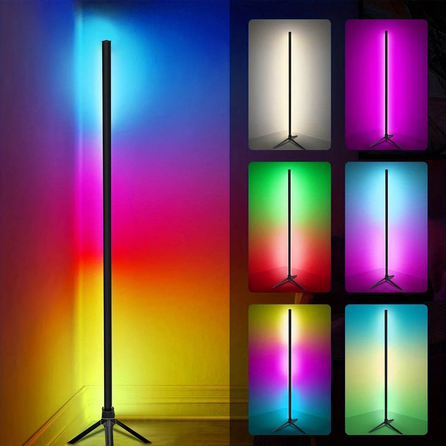 Stick Led : Lampe LED sur pied à intensité réglable de 120cm, luminaire d'angle intelligent RGB, luminaire décoratif d'intérieur, idéal pour une chambre à coucher, un salon de jeu ou un salon, éclairage d'ambiance - myledly