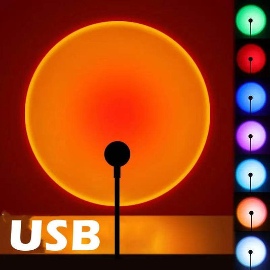 Flexible Led : Led USB coucher de soleil lampe projecteur décor à la maison veilleuse Portable lumière d'ambiance pour salon mur photographie néons - myledly