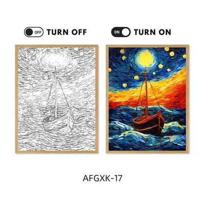 Van Gogh Led : Van Gogh Art Anime lumière LED peinture décor de salle, lumière d'ambiance de charge sans fil, décoration murale de lampe USB, veilleuse cadeau de maison - myledly