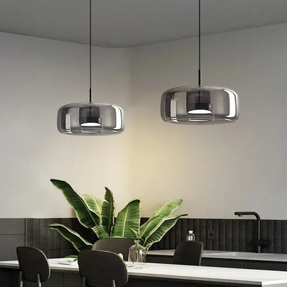 Suspension Glasnord verre LED - lustre nordique moderne restaurant bar