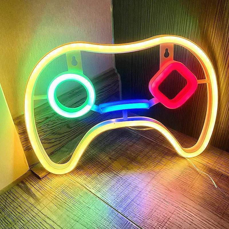 AOXO LED : Lampe néon Game Over 3D Led RGB, Illusion USB, veilleuse d'anniversaire, cadeau Cool pour ami, lit, salle de jeu, Table, décoration colorée - myledly