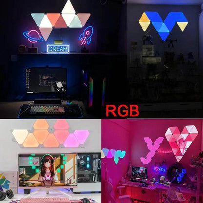 LED Triangle Application Murale USB WIFI Veilleuse RVB Lumière Ambiante Télécommande Intérieure Salle de Jeux Chambre Chevet Lumière Décorative - myledly