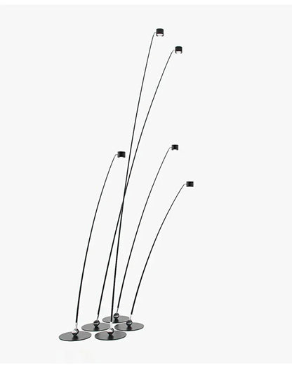 Lampadaire métal spot orientable - vue technique dimensions portée
