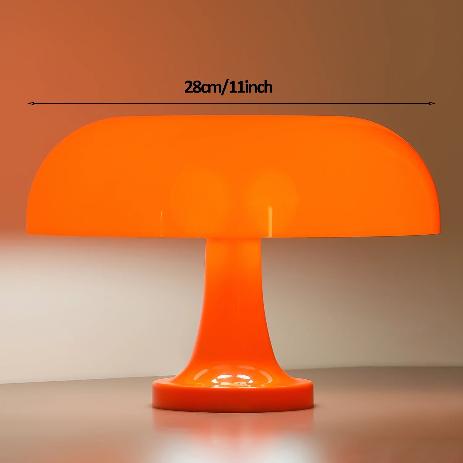 Lampe champignon orange 25cm design - luminaire tendance rechargeable Type-C
