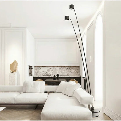 Lampe sur pied contemporain spot - détail construction métal robuste