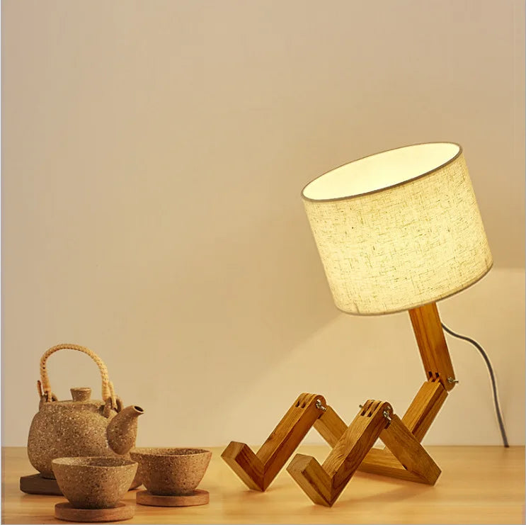 Lampe de bureau avec abat-jour en tissu 