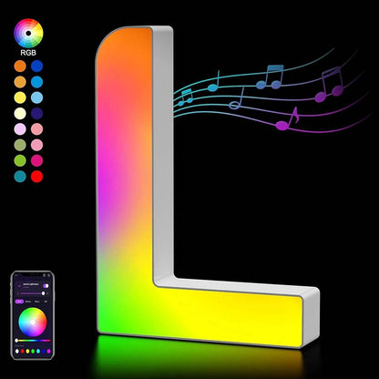 Fivemi Led : Veilleuses Led colorées avec 26 lettres de l'alphabet, application intelligente, bricolage, synchronisation de la musique, signe lumineux, salle de jeu, chambre à coucher, décor de Bar, cadeau - myledly